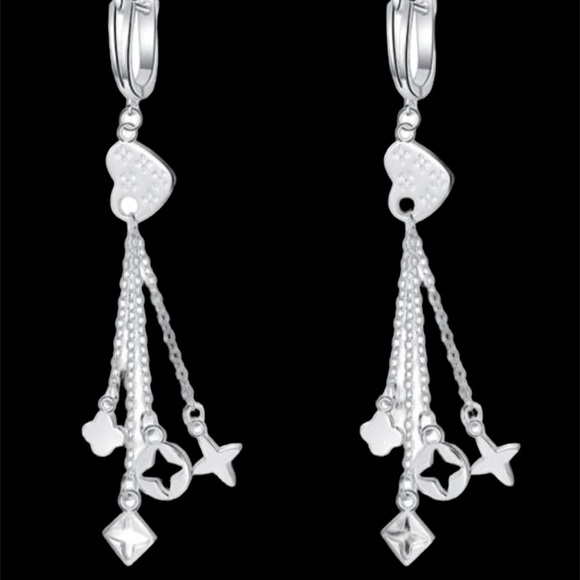 Solid 925 Sterling Silver Tassel Vintage Drop Earring - Picture 2 of 6